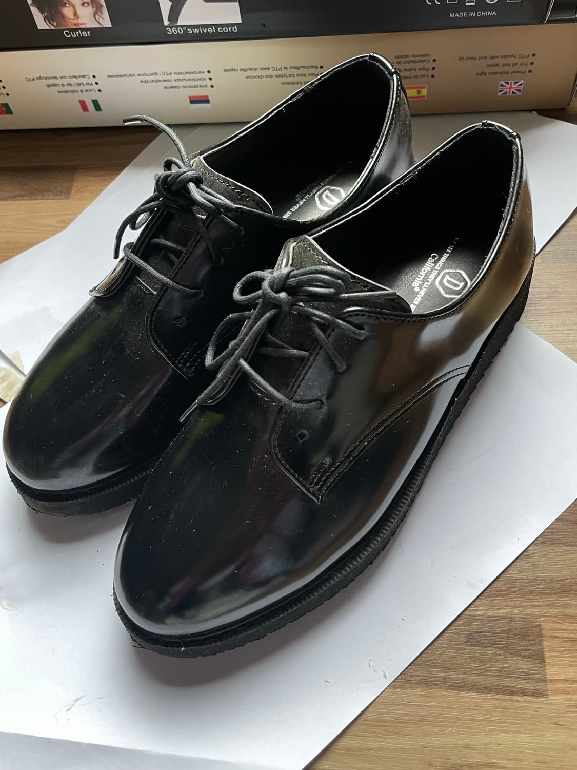 발편한 캘리포니아 블랙 레더 더비 슈즈 상품이미지3