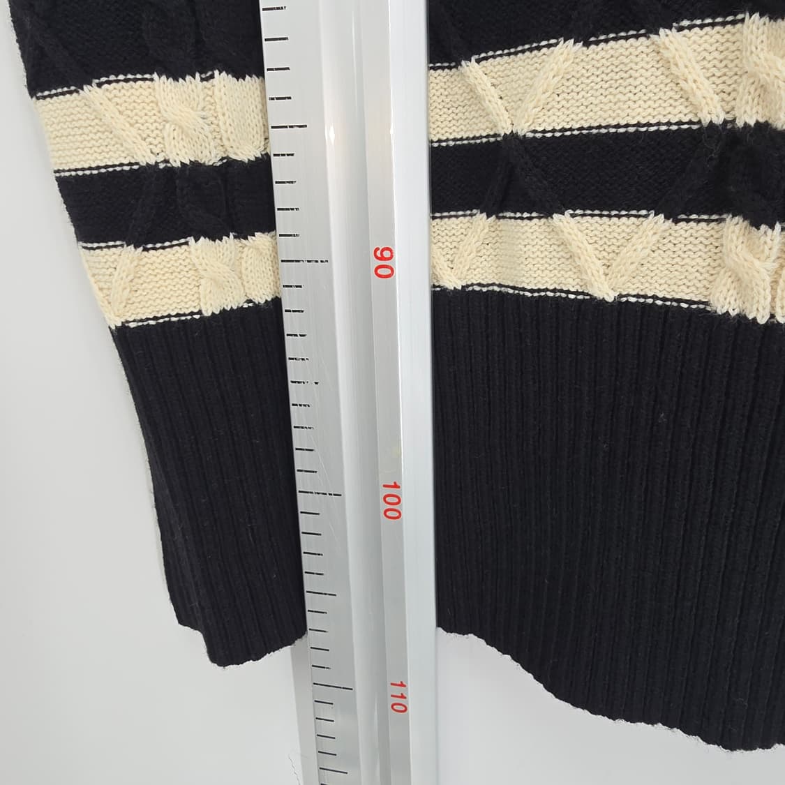 제너럴아이디어 케이블 니트 롱 원피스 블랙 상품이미지5