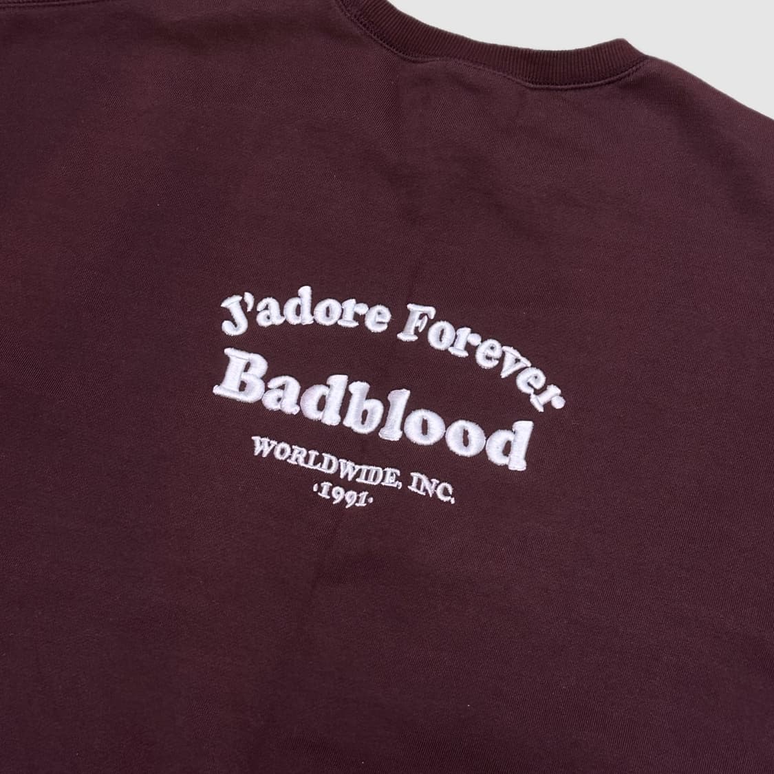 배드블러드 기모 맨투맨 버건디 m 상품이미지5