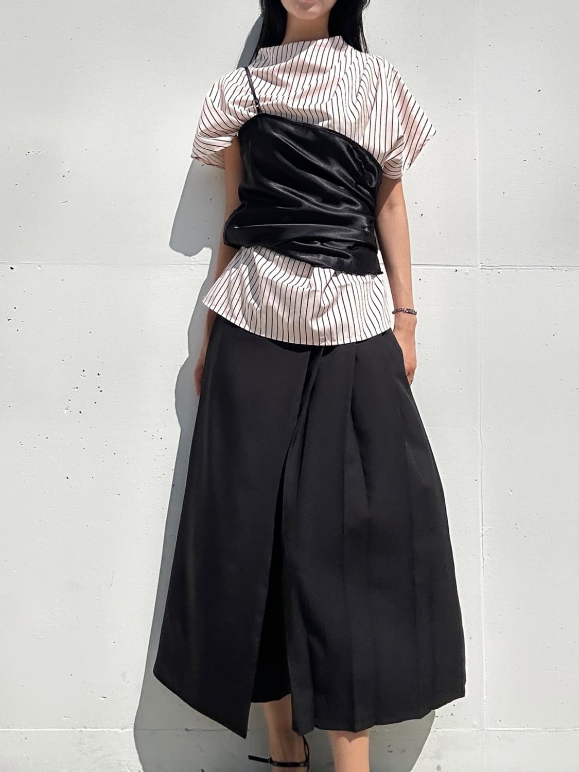Tailor strap pleats pants / black 상품이미지6