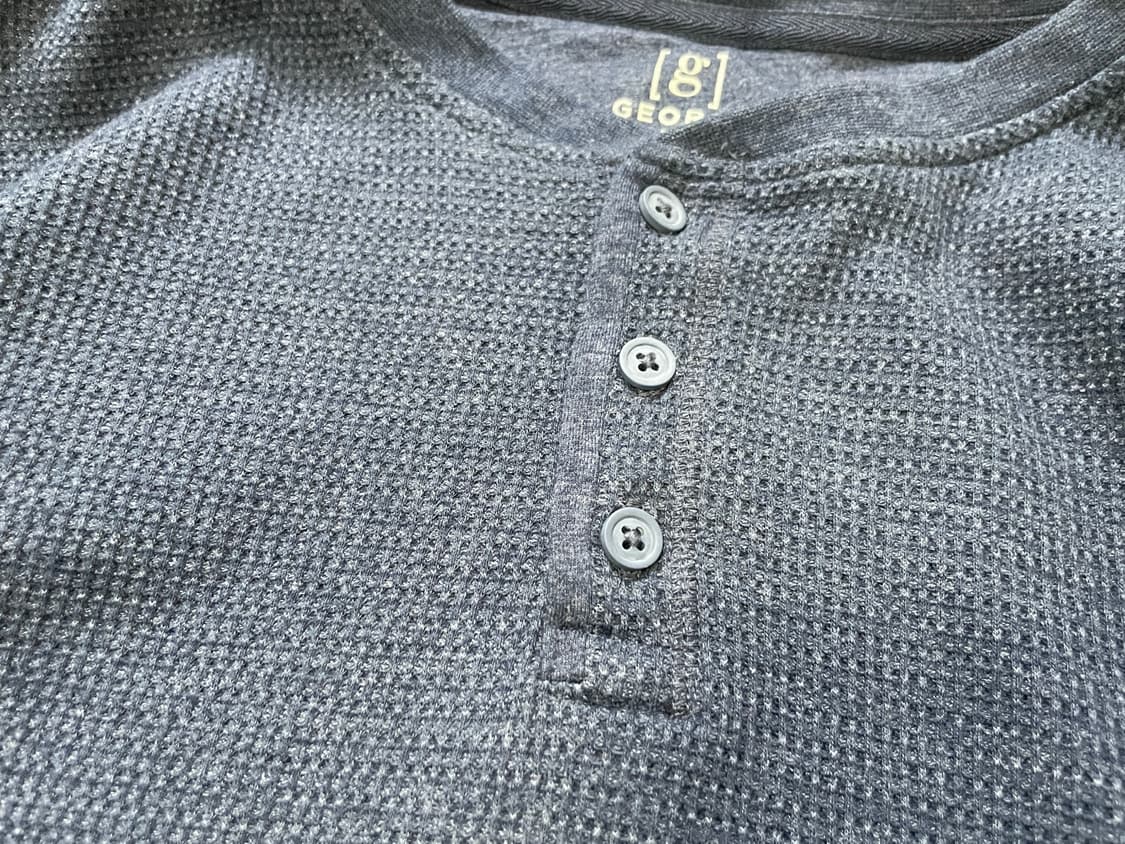 빈티지 헨리넥 와플 네이비 롱슬리브  상품이미지4