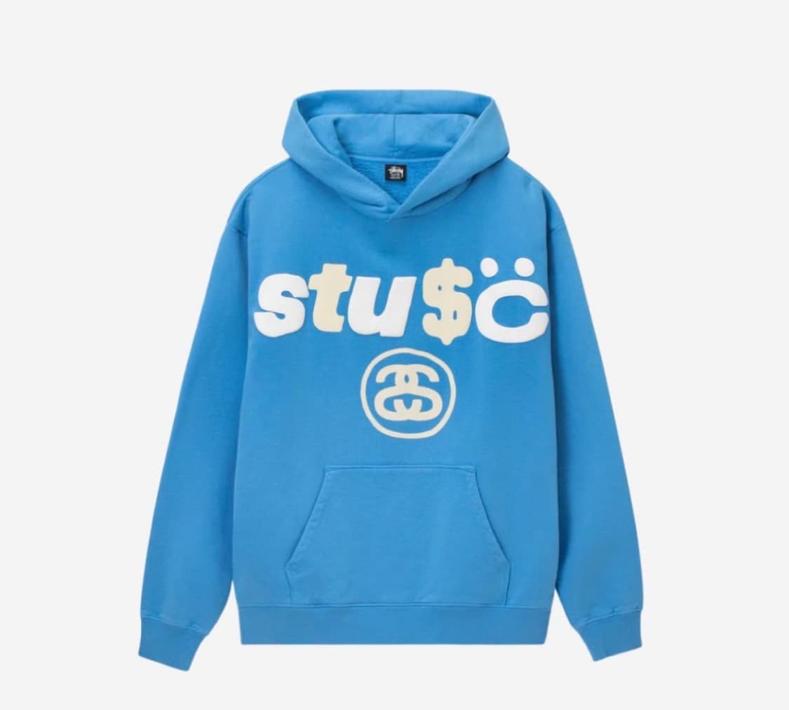 STUSSY X CPFM 8볼 피그먼트 다이드 후드 블루 상품이미지1