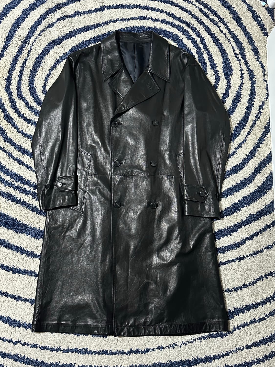 쿠어 리얼레더 트렌치코트 SIZE L 상품이미지3