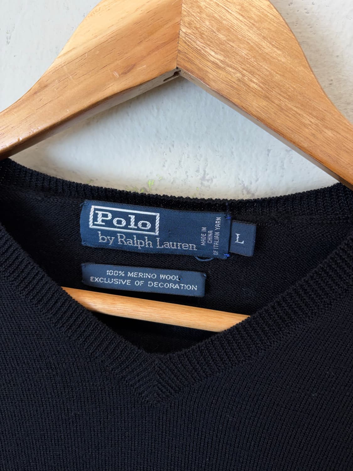 폴로랄프로렌 빈티지 암패치 메리노울 니트 블랙 상품이미지7