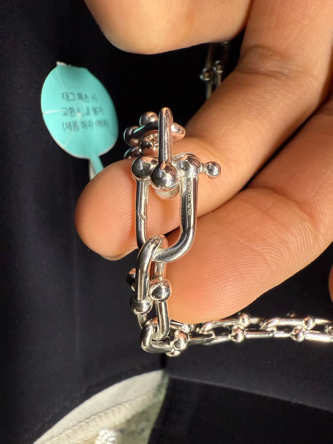 티파니앤코 하드웨어링크목걸이 스몰 실버 상품이미지3