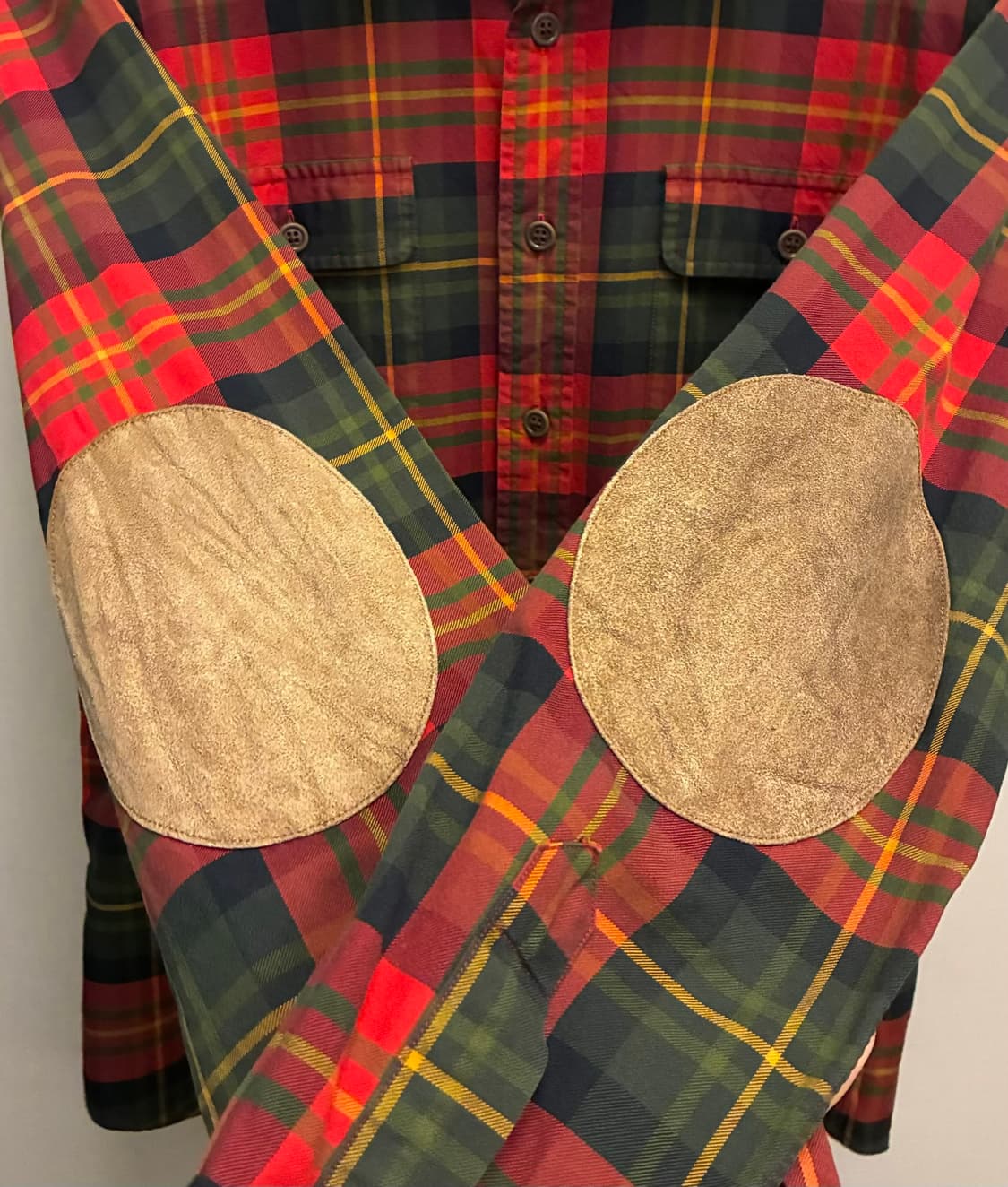 (L)POLO 폴로랄프로렌 타탄체크 포켓 엘보 스웨이드패치 셔츠 상품이미지5