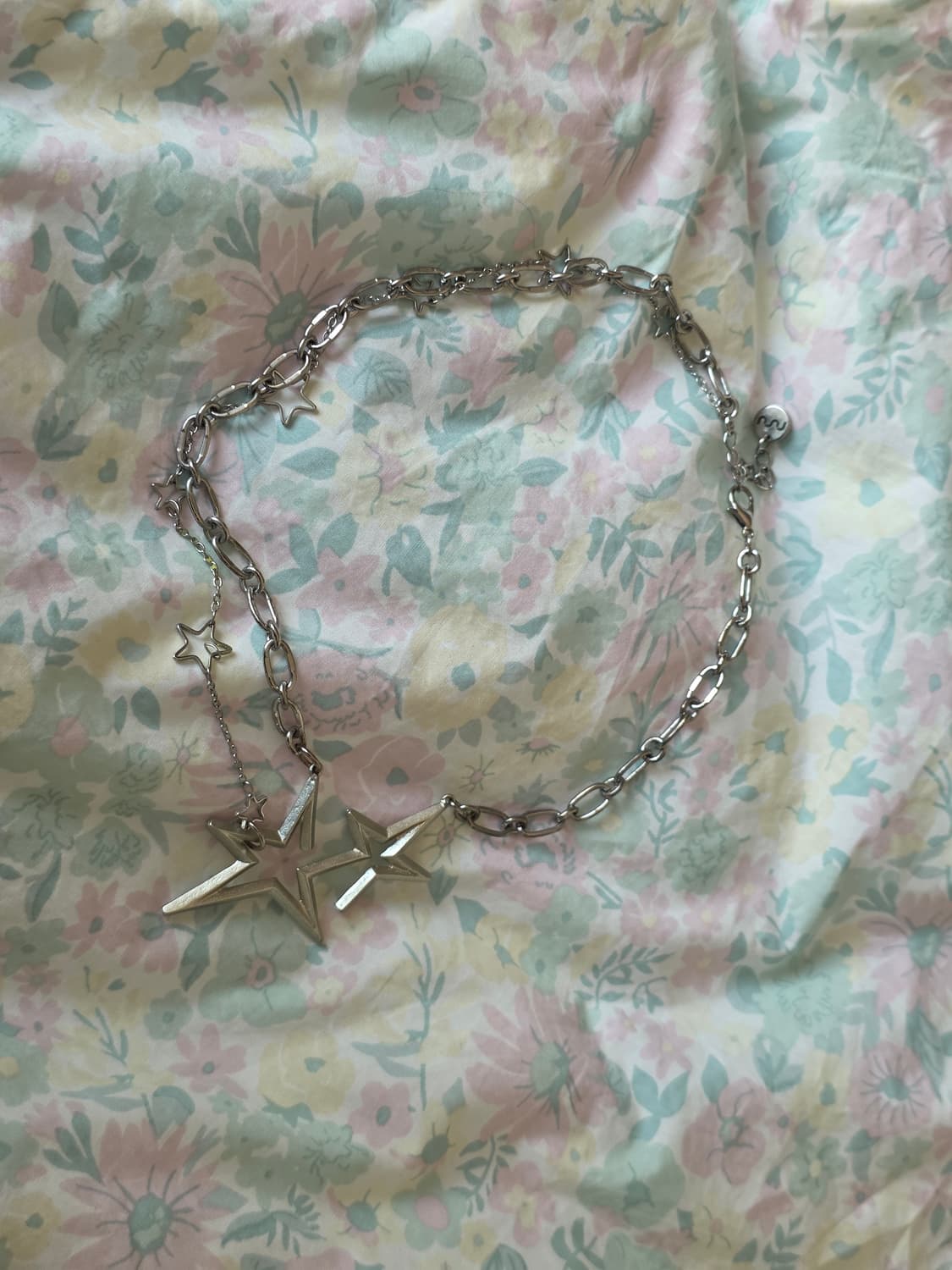 루루 초커 별 목걸이 y2k double star silver 상품이미지4