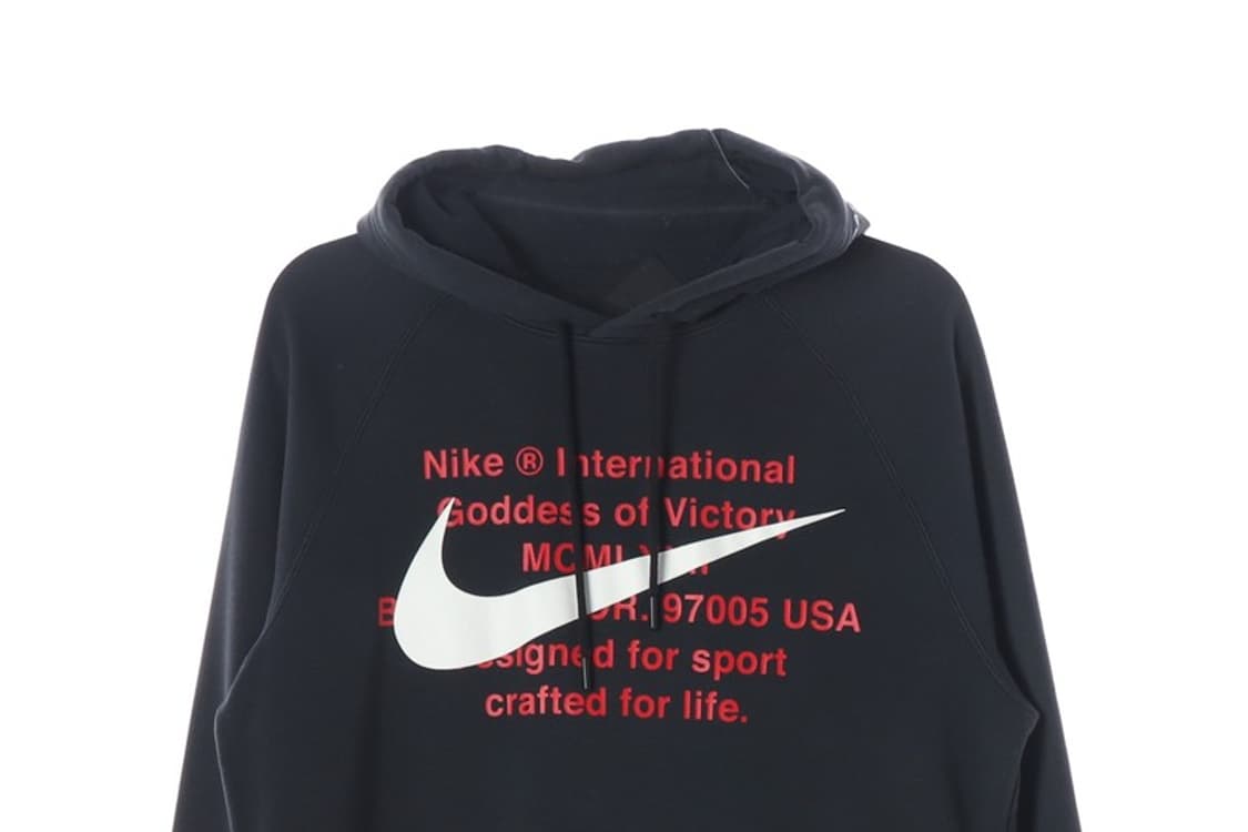 나이키 레터링 스우시 블랙 후드티 L 상품이미지3