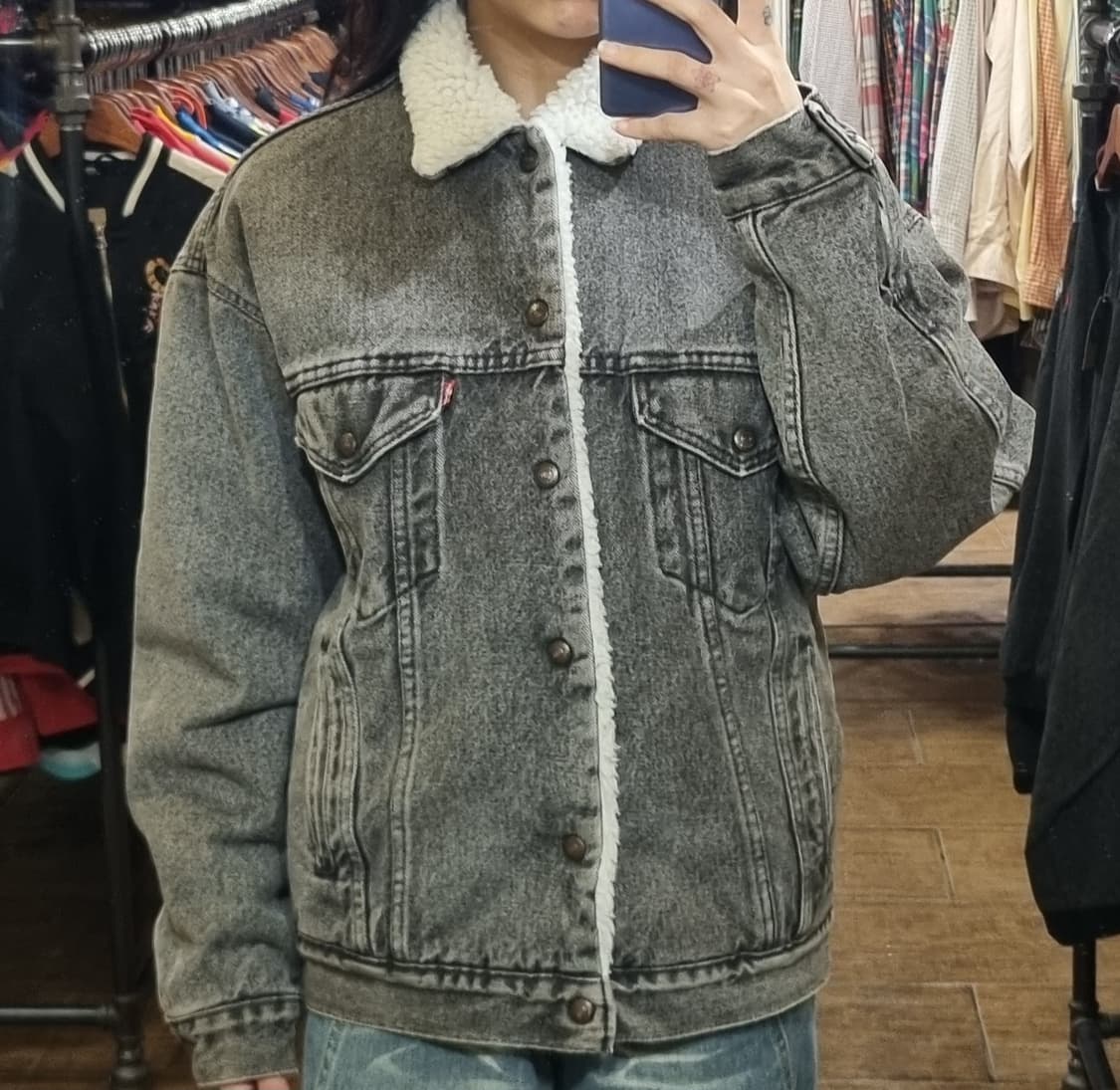 [Hi] levis 리바이스 양털 데님자켓 그레이 상품이미지1