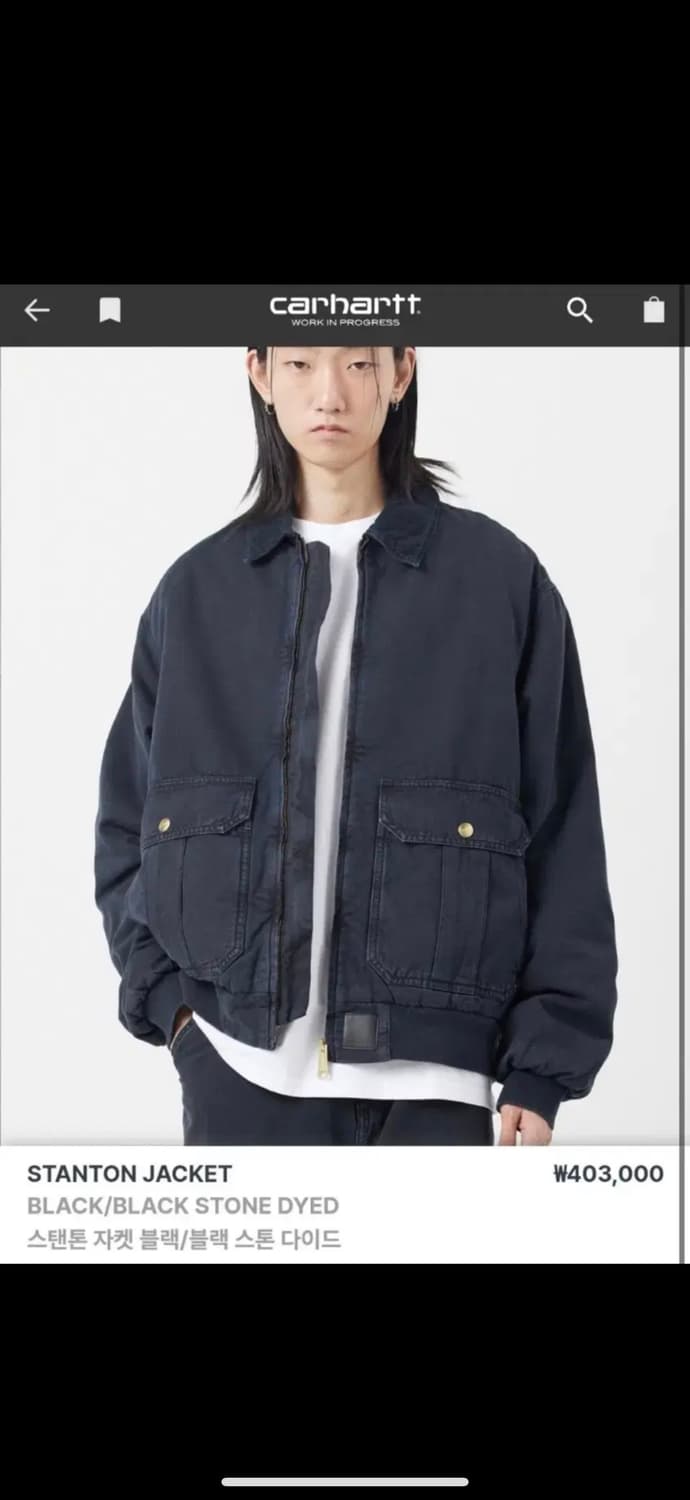 칼하트윕 stanton jacket black 상품이미지1