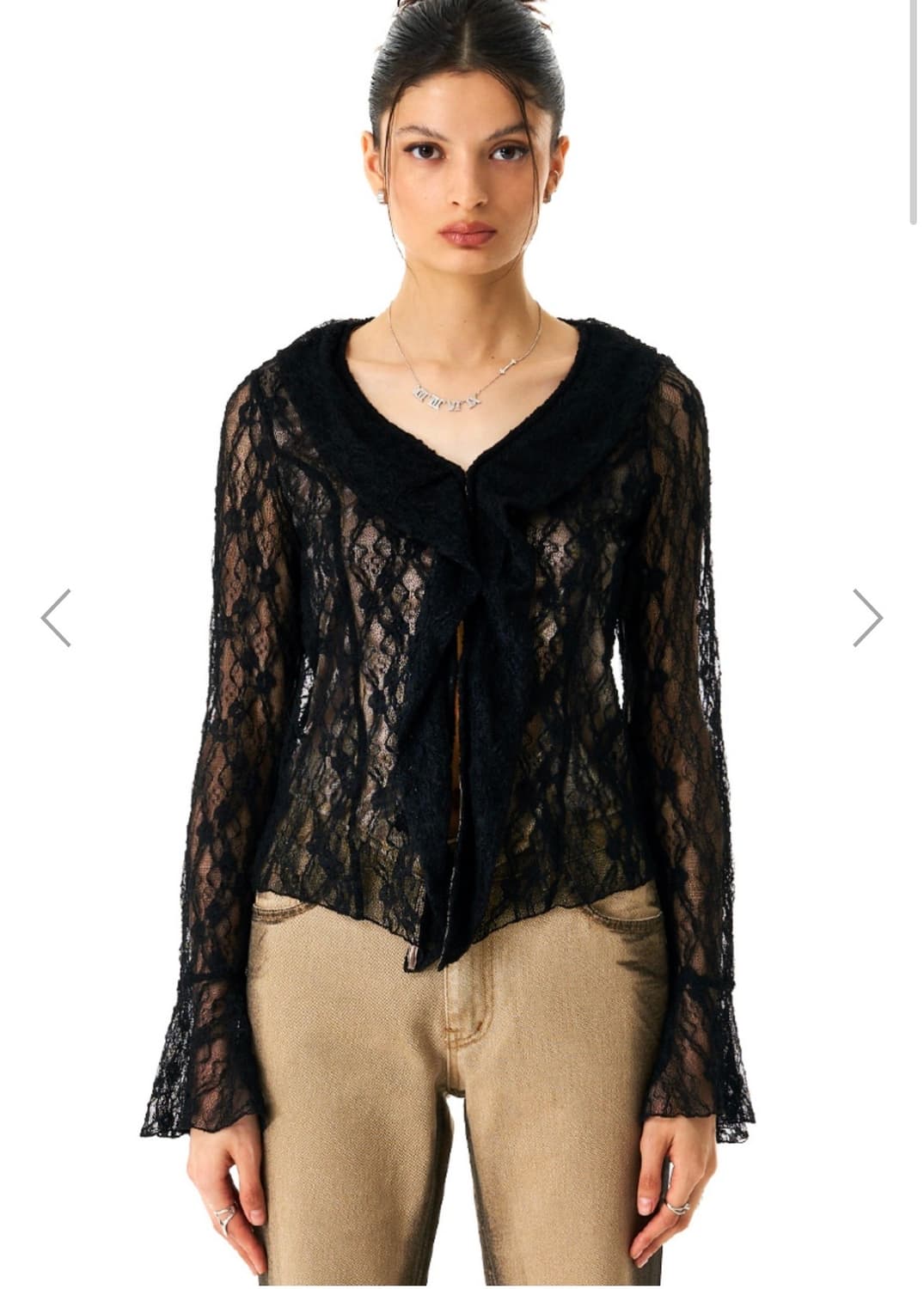 Badee Venus Frill Cardigan Black 상품이미지1