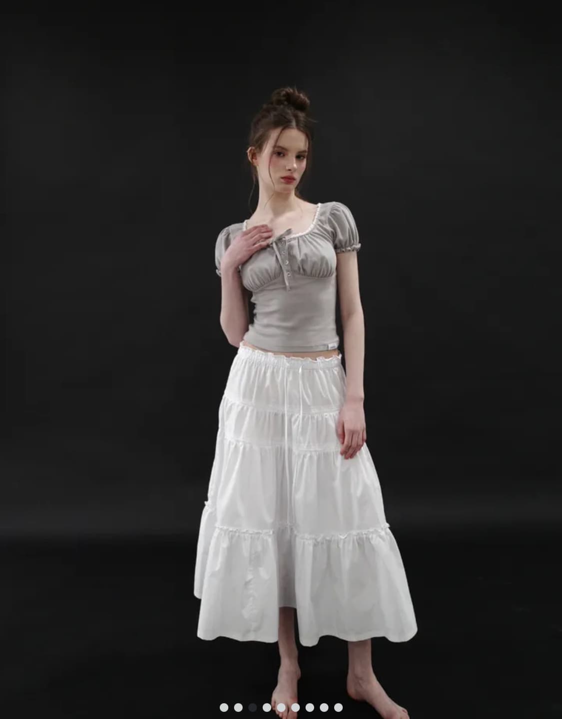 드라이로즈 도로시 셔링 탑 그레이 상품이미지4