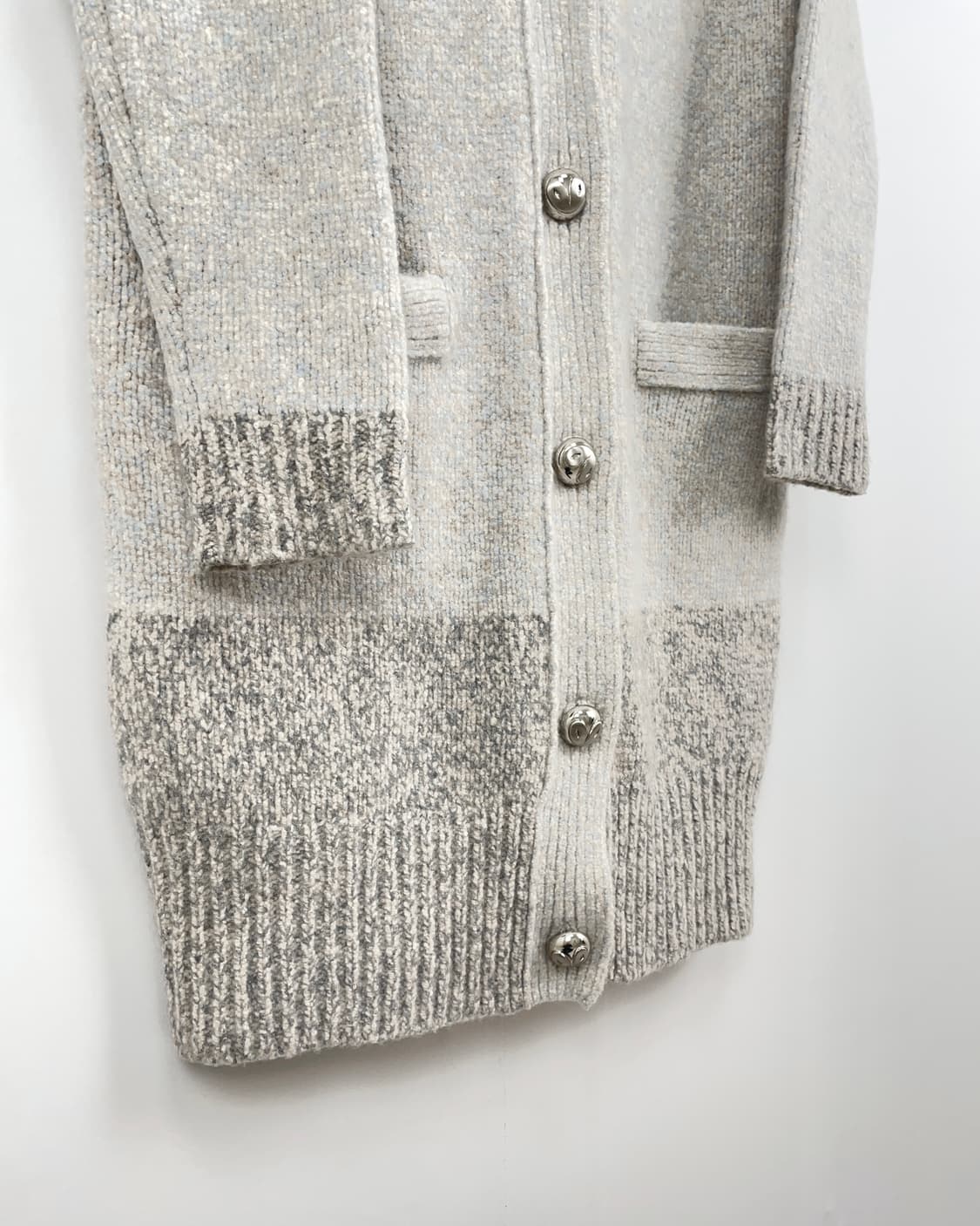 럭키슈에뜨[LUCKY CHOUETTE] 여성 믹스 텍스처 롱 니트 가디건 상품이미지6