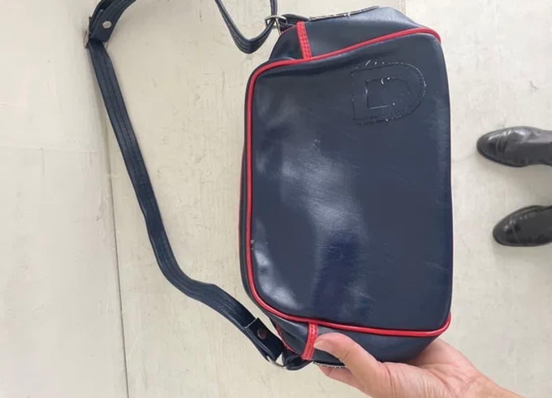 Navy red leather mini cross bag 상품이미지5