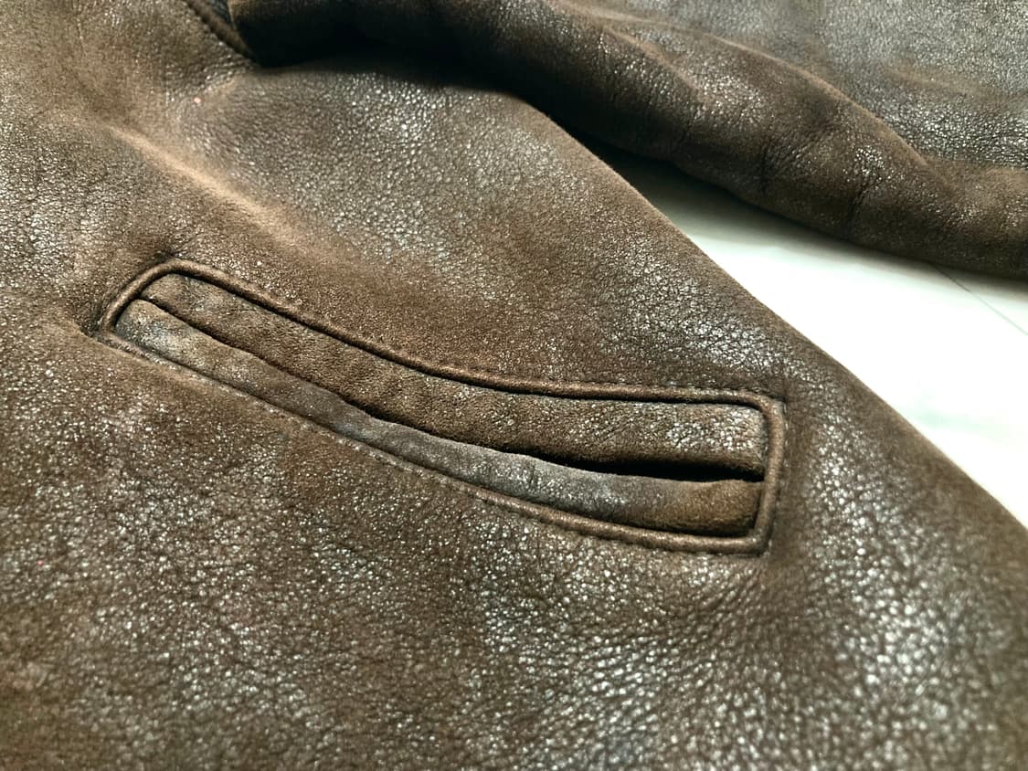 90s 램스킨 양가죽 순양모 쉐르파 무스탕 100-105 상품이미지5