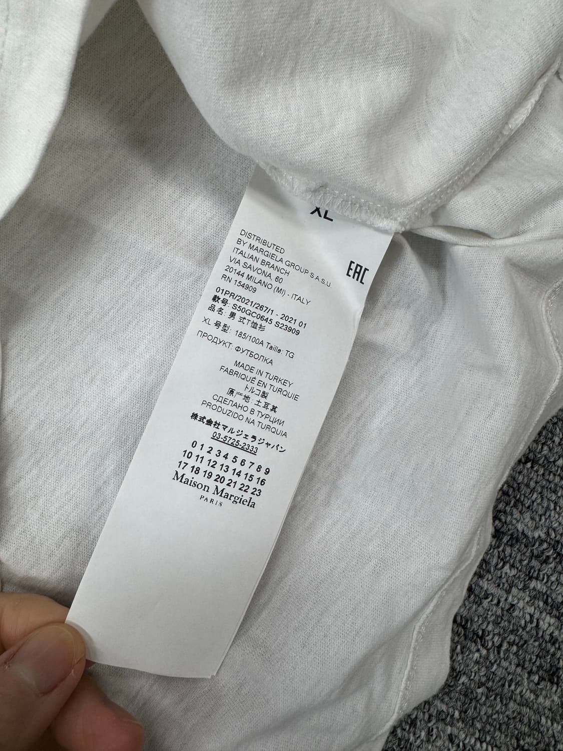 마르지엘라 스탬프 티셔츠 블랙 xl 상품이미지6