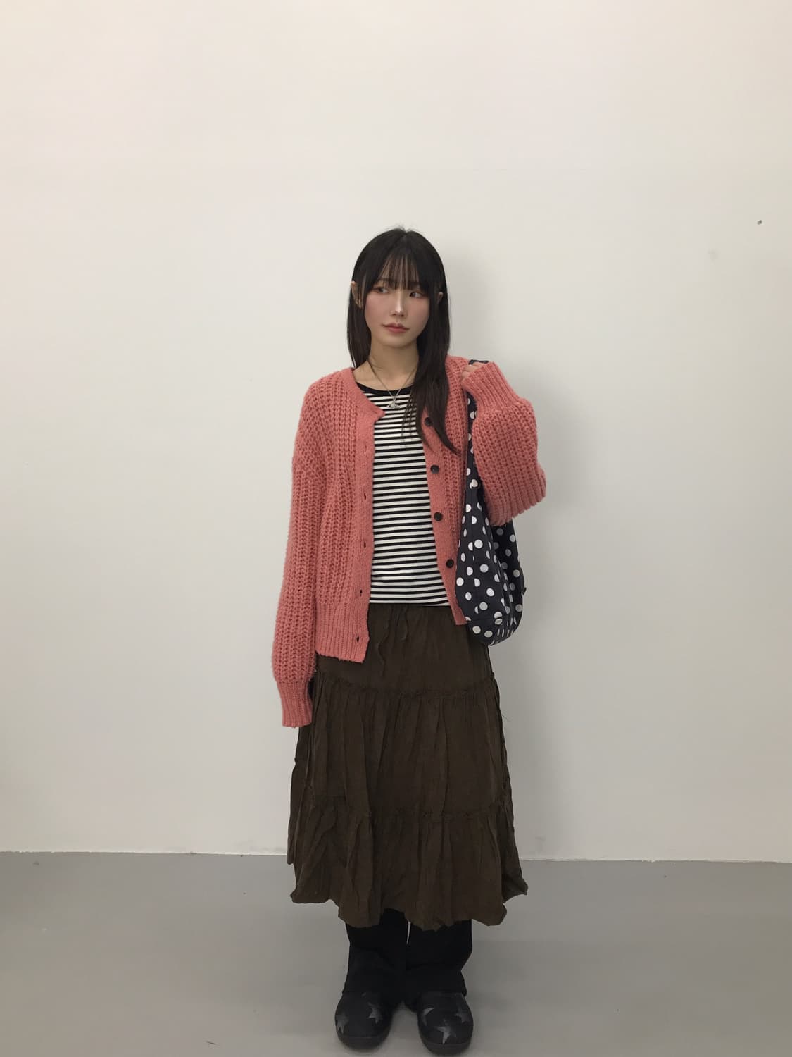 Chocol Raffine Robe Pink Knit Cardigan 상품이미지1