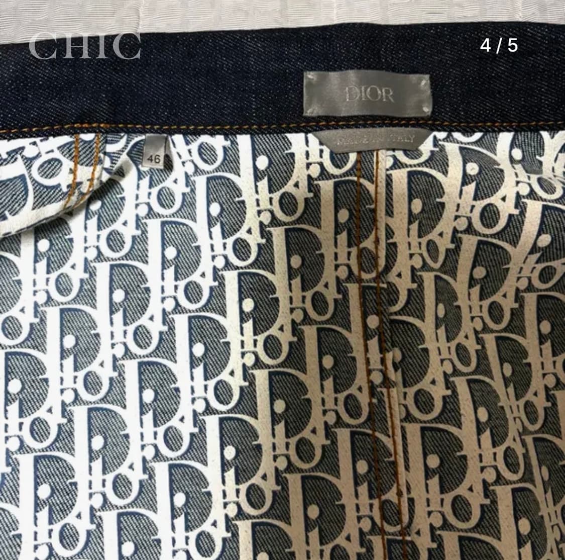 디올 오블리크 코튼 데님 오버셔츠 자켓 상품이미지4