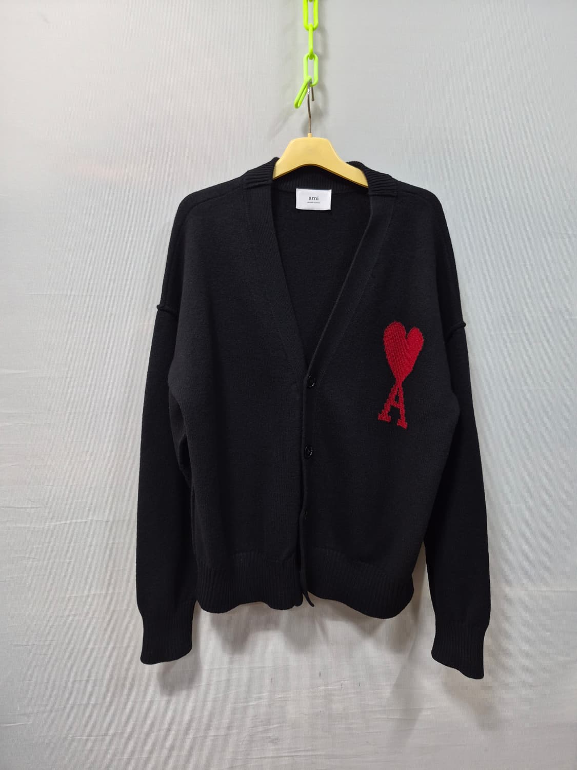 백화점판 23년 아미 빅 하트 블랙 가디건 오버핏 남성 XL 110 상품이미지1