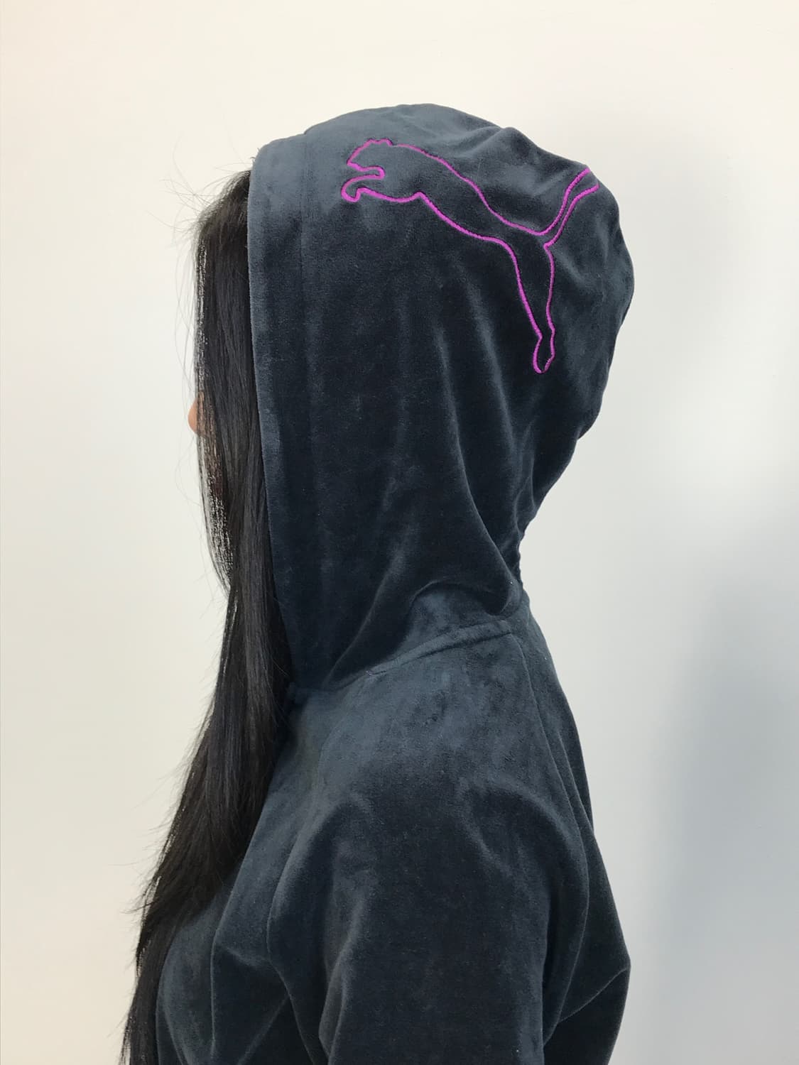 'Puma' Velour Logo Zip-Up Hoodie 상품이미지1