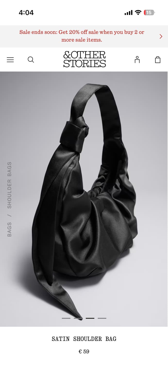 앤아더스토리 리본 새틴백 상품이미지3