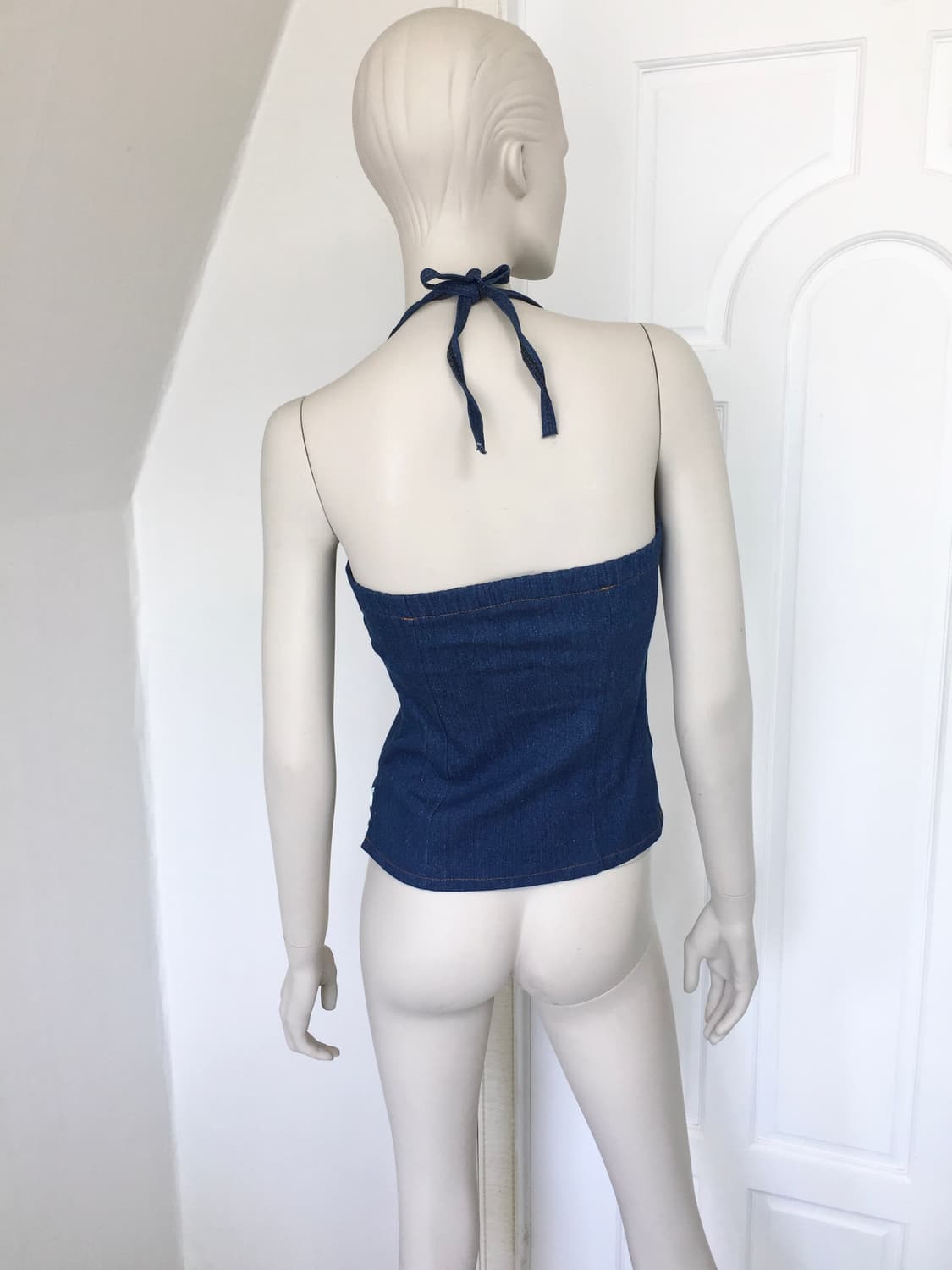 Denim Lace Trimmed bustier Top 상품이미지7