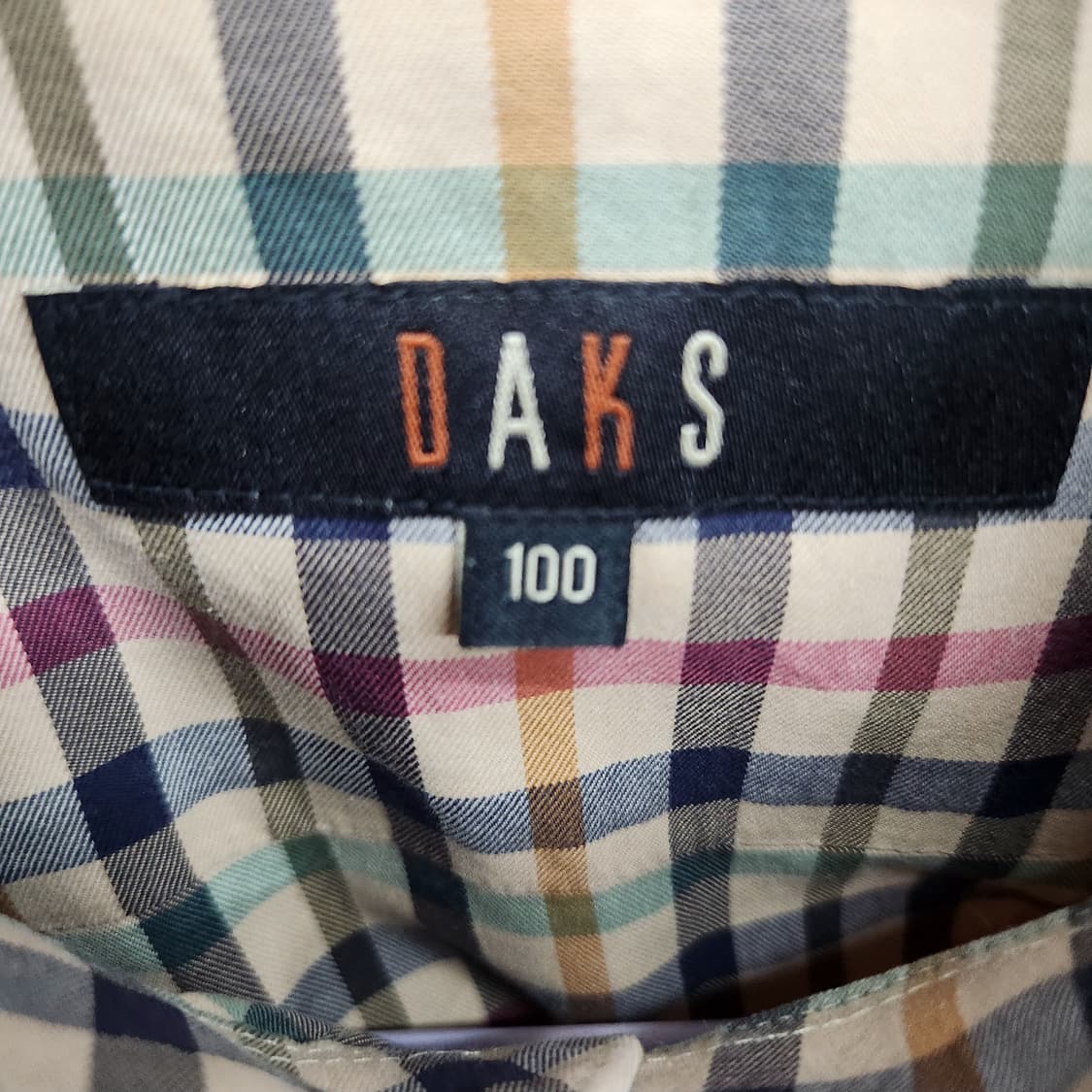 닥스 로고자수 원포켓 노바체크 반팔셔츠 100(XL) 상품이미지5