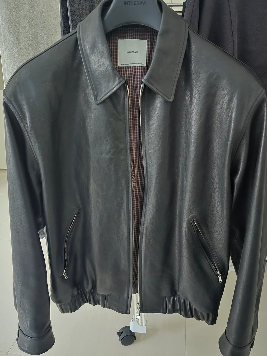 인더로우 아드리안 레더 블루종 블랙 3사이즈 105 상품이미지1