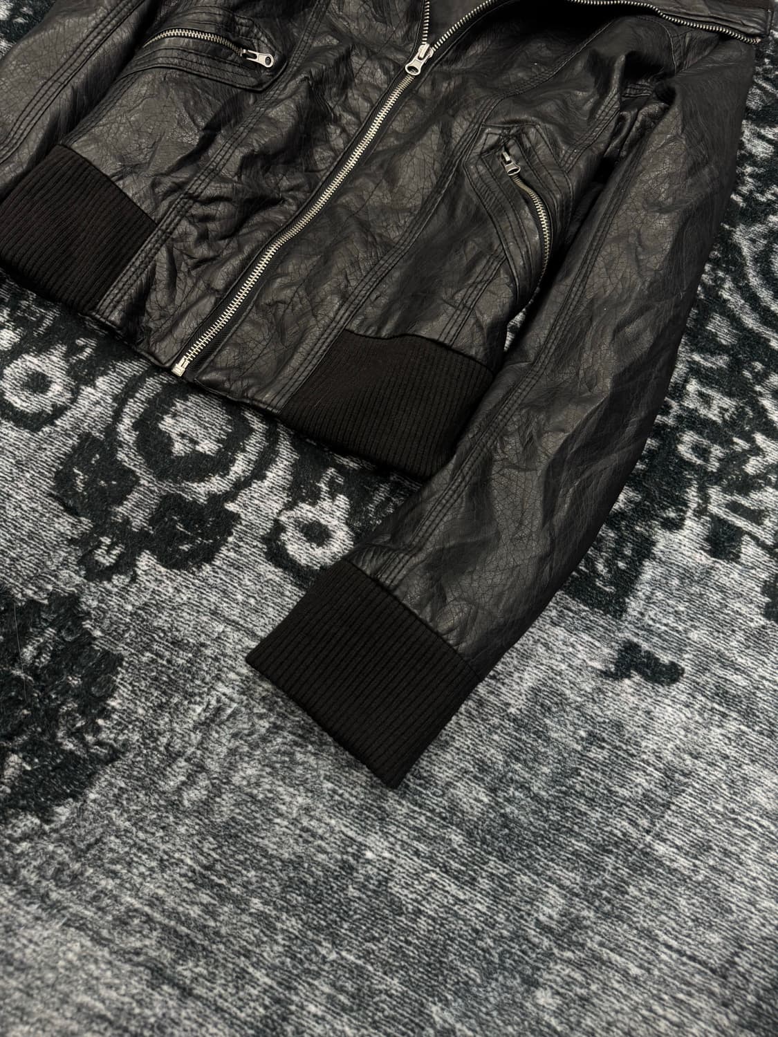 Miss london high neck faux leather jacke 상품이미지5