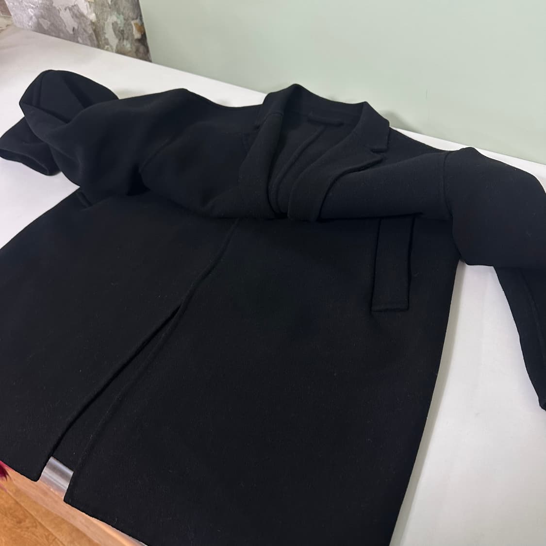 M 95 자라맨 블랙 라나울 핸드메이드 울 싱글코트 상품이미지4