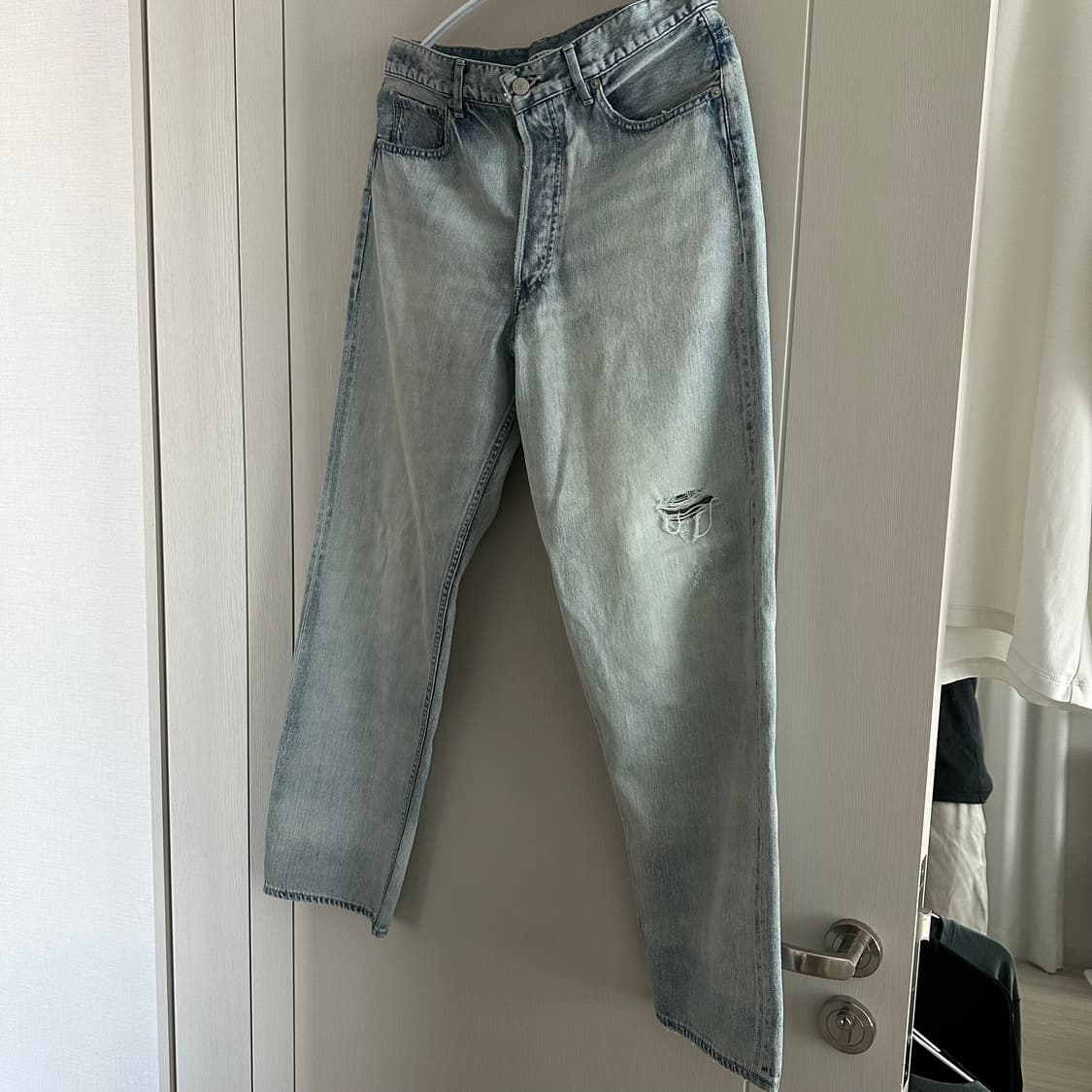 26SS 오라리 셀비지 페이디드 라이트 데님 와이드 30사이즈 상품이미지2