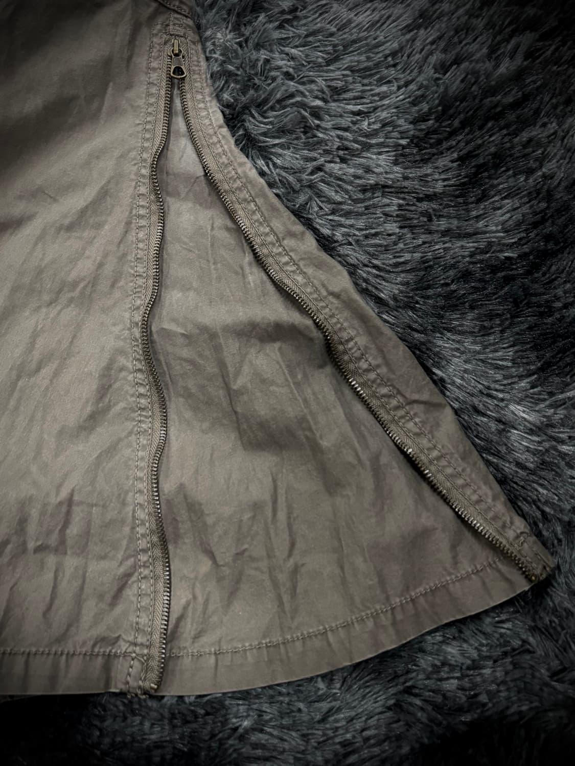 G.O.A 브라운 멀티 지퍼 롱스커트 상품이미지6