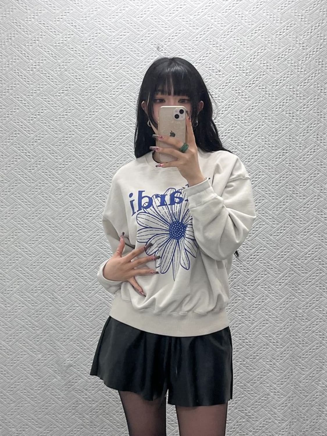 마르디메르크디 빈티지 블루 플라워 맨투맨 M C11618 상품이미지2