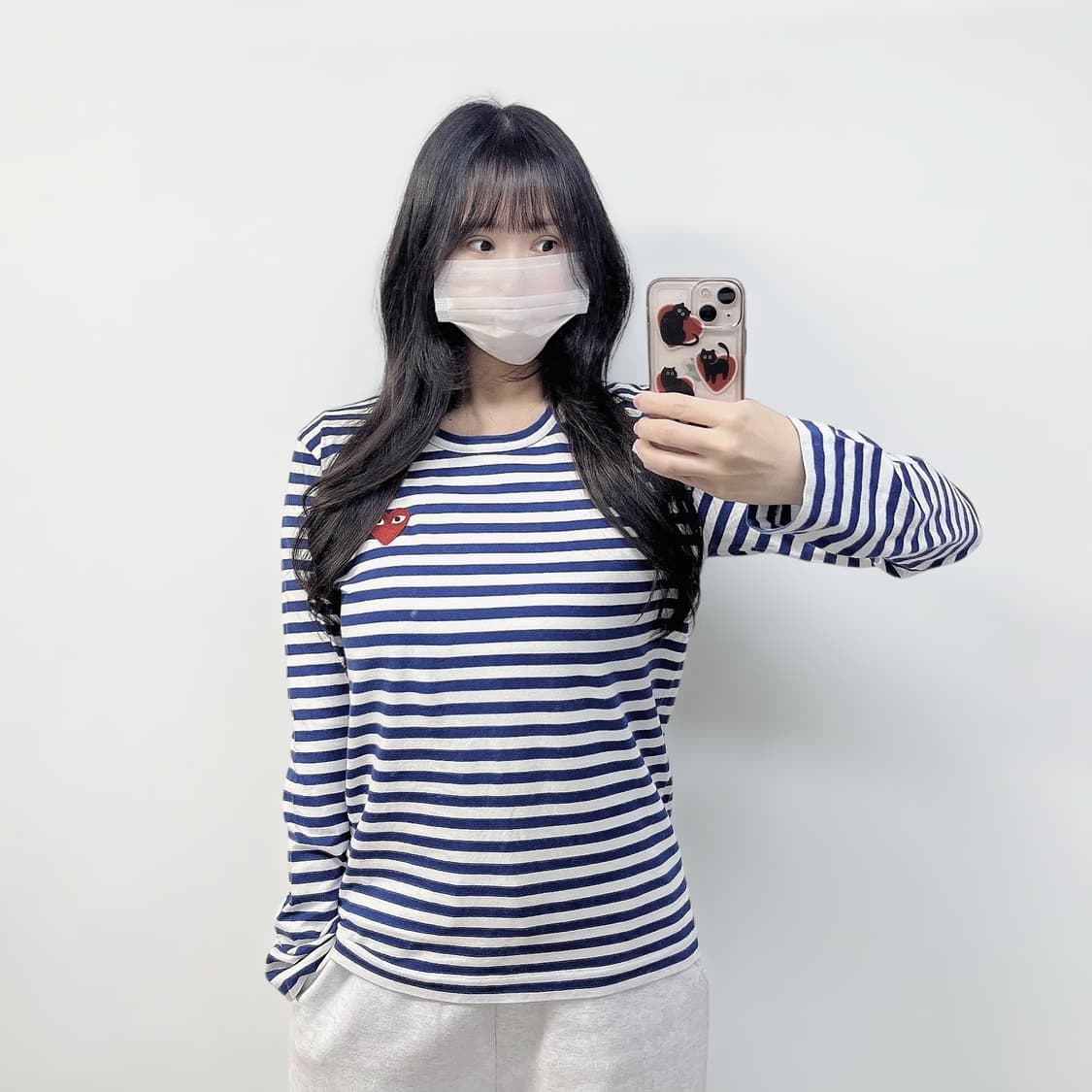 꼼데가르송 하트 와펜 보더 스트라이프 롱슬리브 상품이미지1