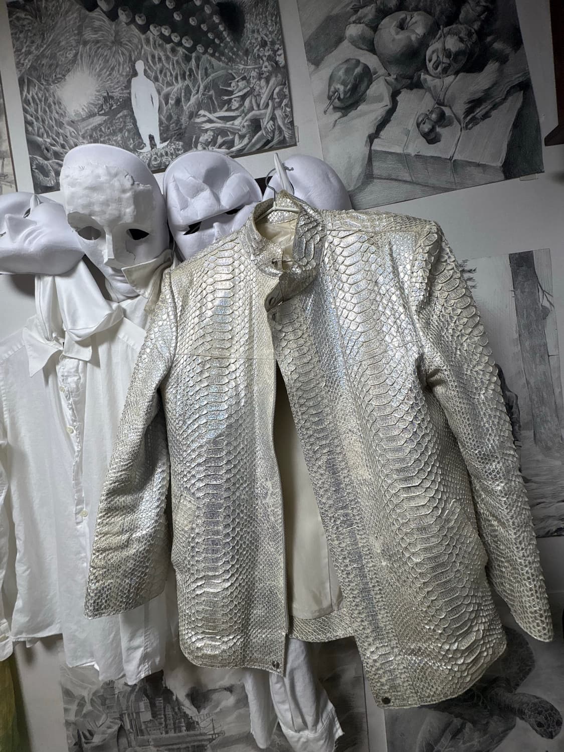 Reticulated Python Skin Leather Jacket 상품이미지1