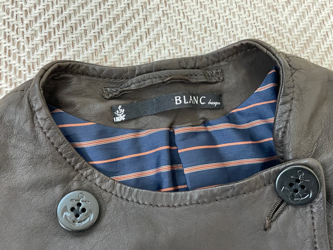 빈티지 Blanc 브라운 양가죽 레더자켓 y2k goa J03919 상품이미지5