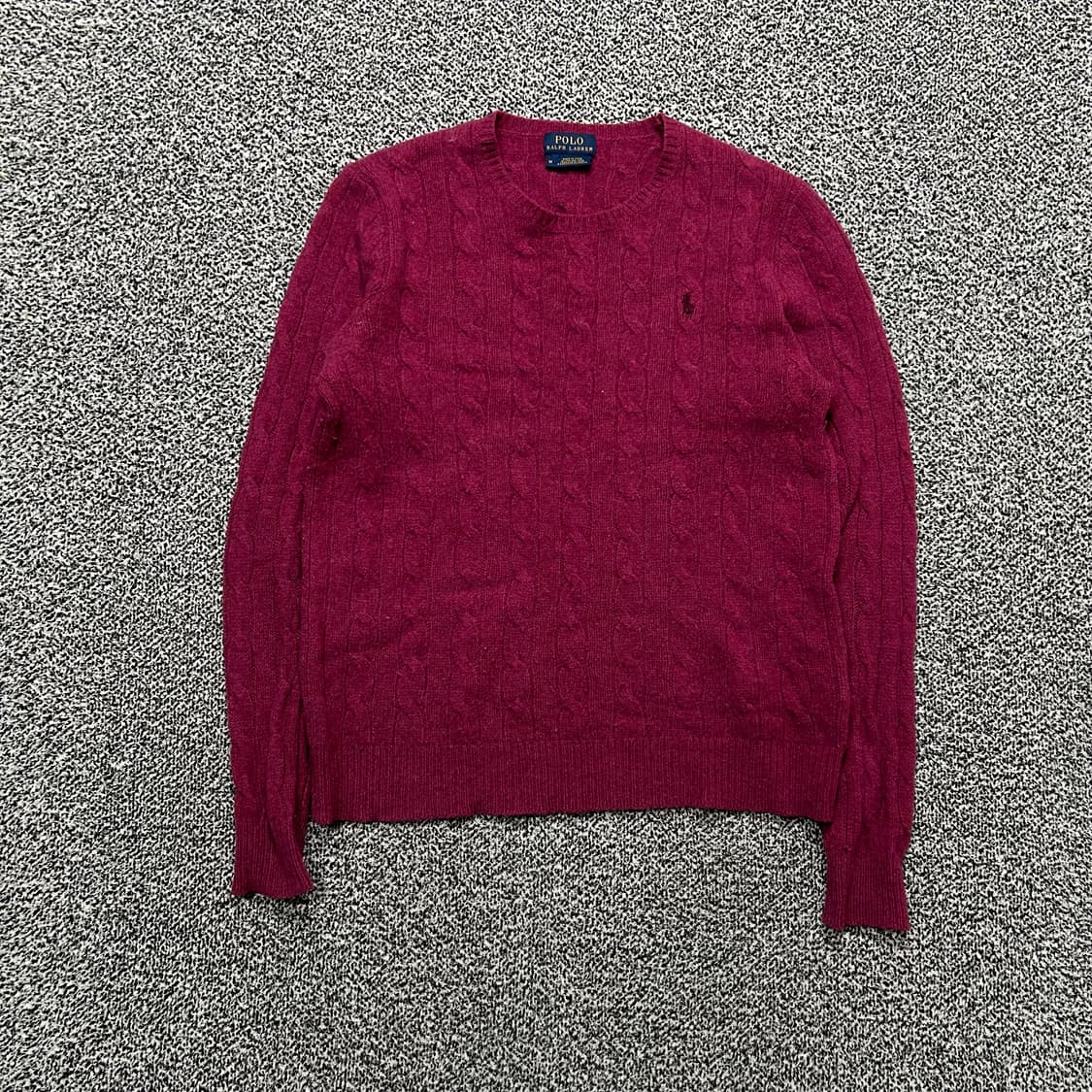 폴로 케이블 울 핑크 니트 상품이미지1