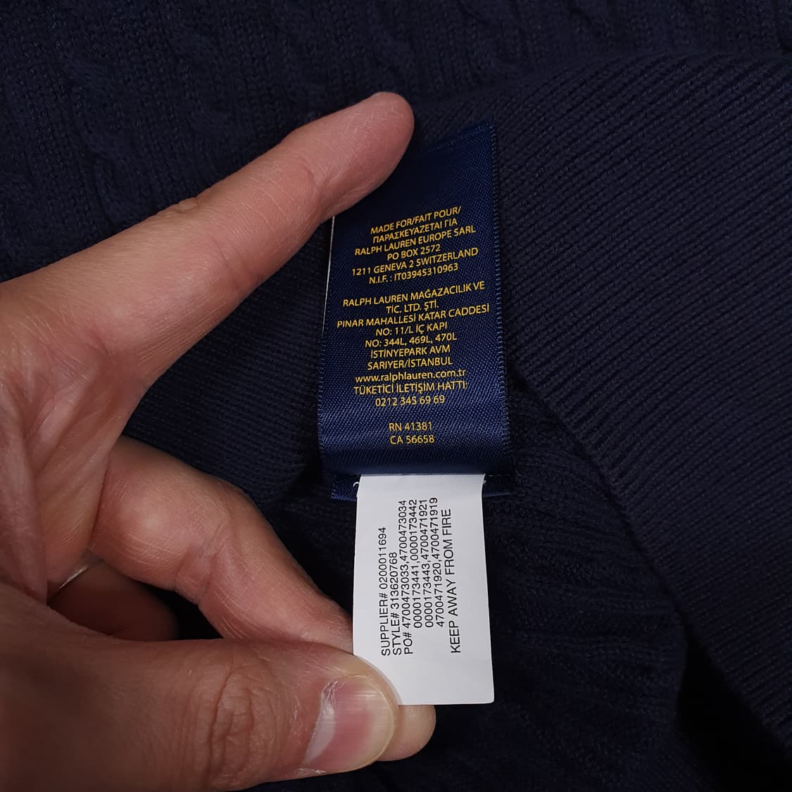 여성) 폴로 랄프로렌 신형 걸즈 포니 케이블 니트 꽈배기 가디건 네이비 상품이미지9