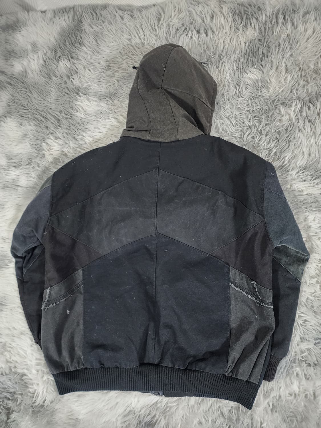 칼하트 블랙 후드 리메이크  패치 워크 자켓 상품이미지2