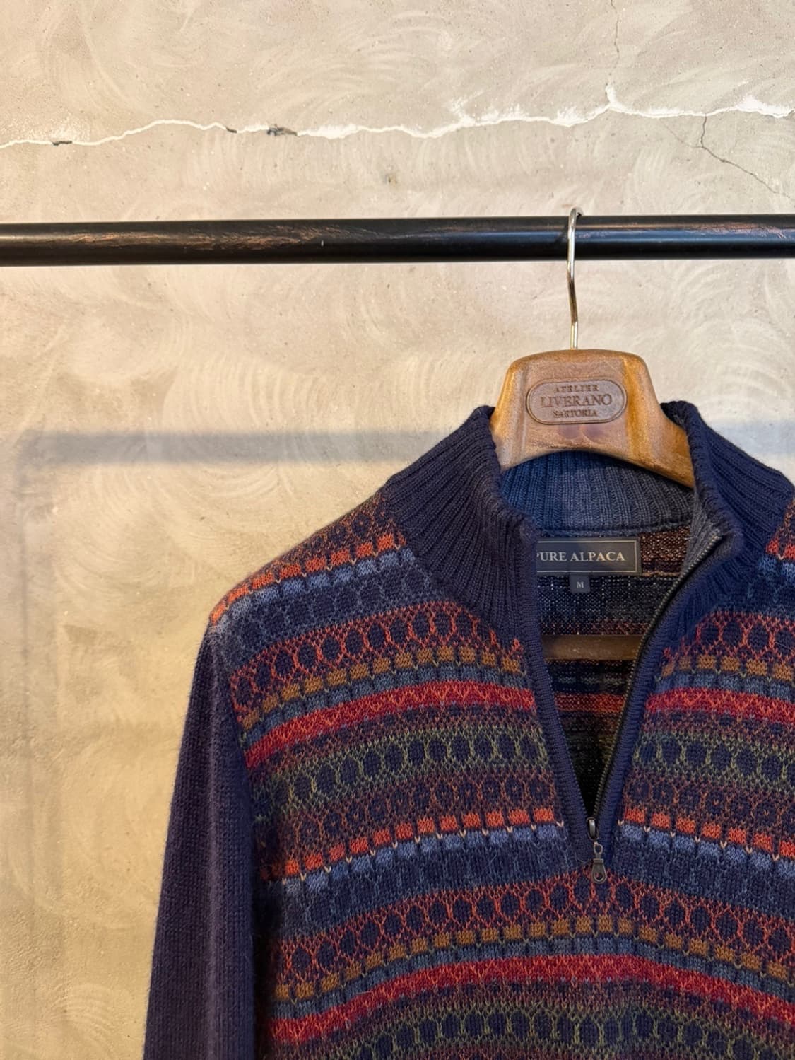 알파카111 짚업 니트 100~105 상품이미지2