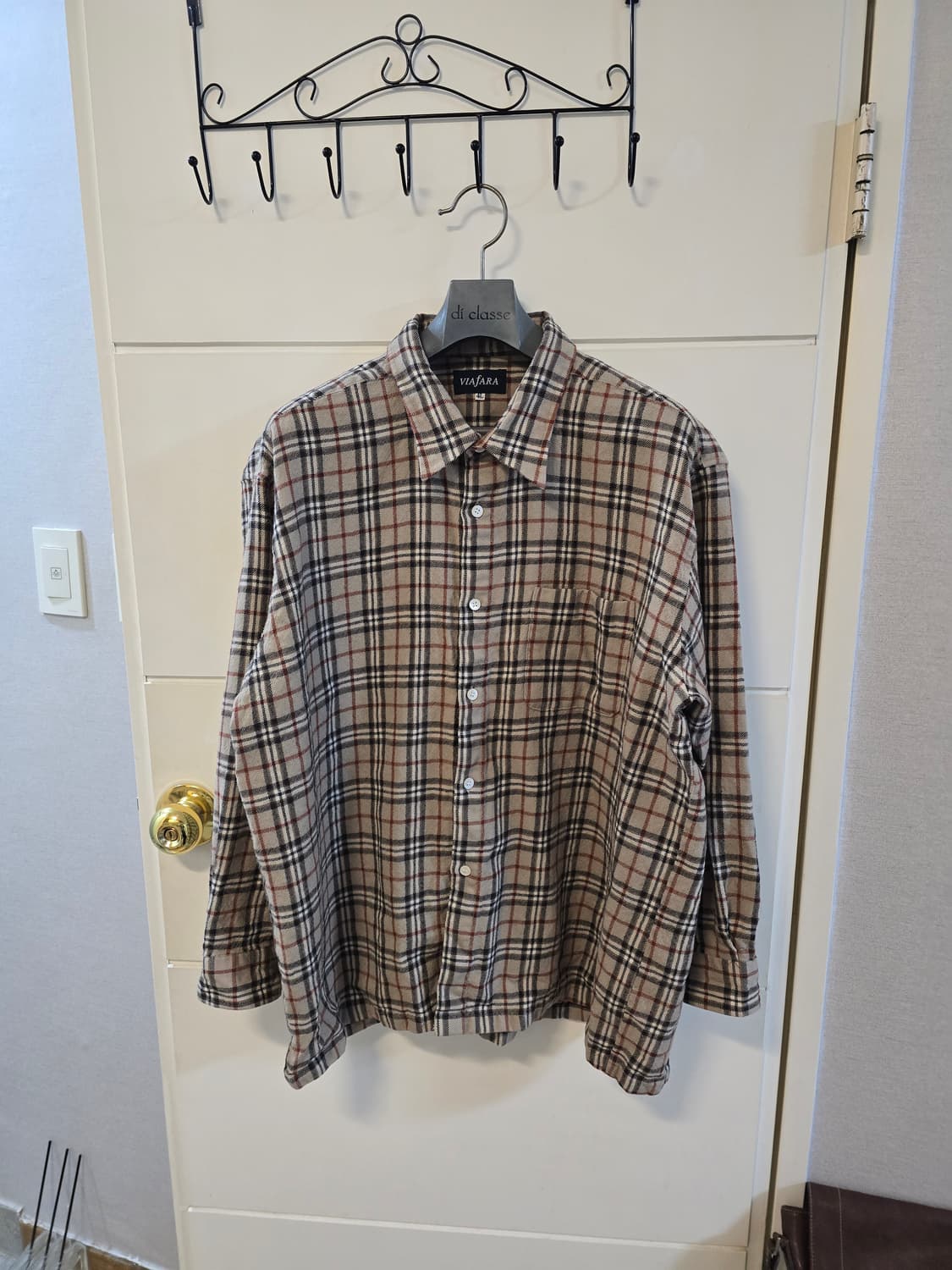 순모 체크 셔츠 XL 상품이미지1