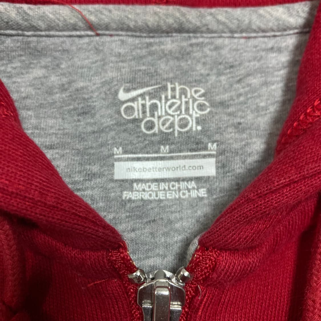 나이키 스우시 스몰 로고 레드 후드 집업 상품이미지3