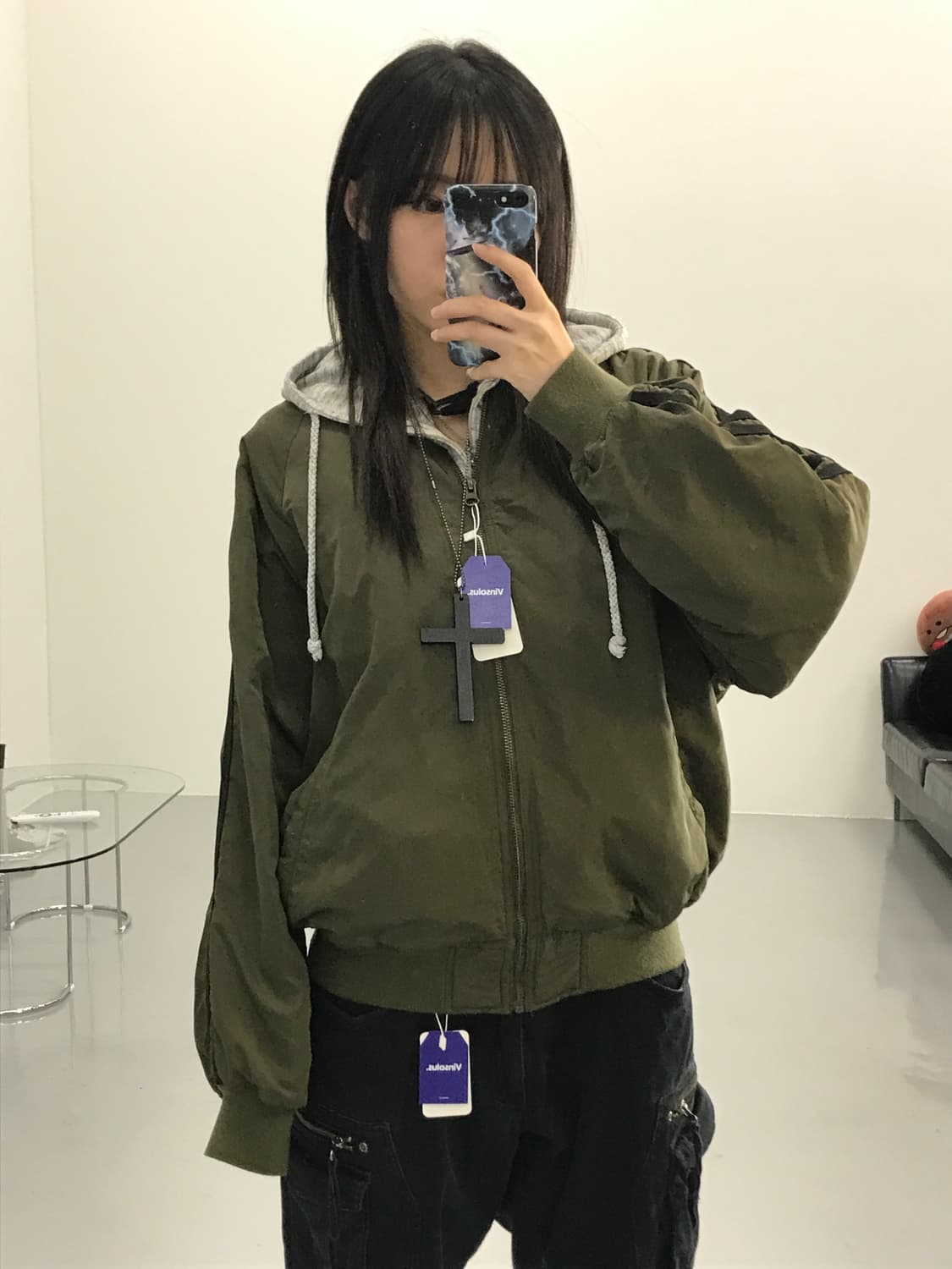 콜자 카키 항공점퍼 상품이미지1