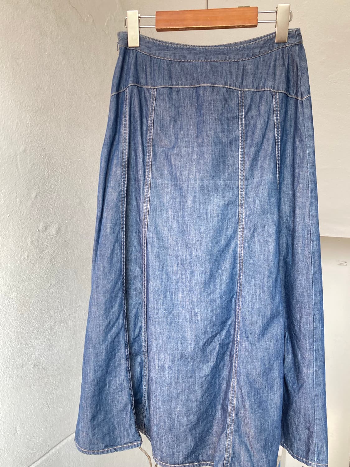 로라애슐리 LAURA ASHLEY 데님 절개 스티치 스커트 상품이미지8