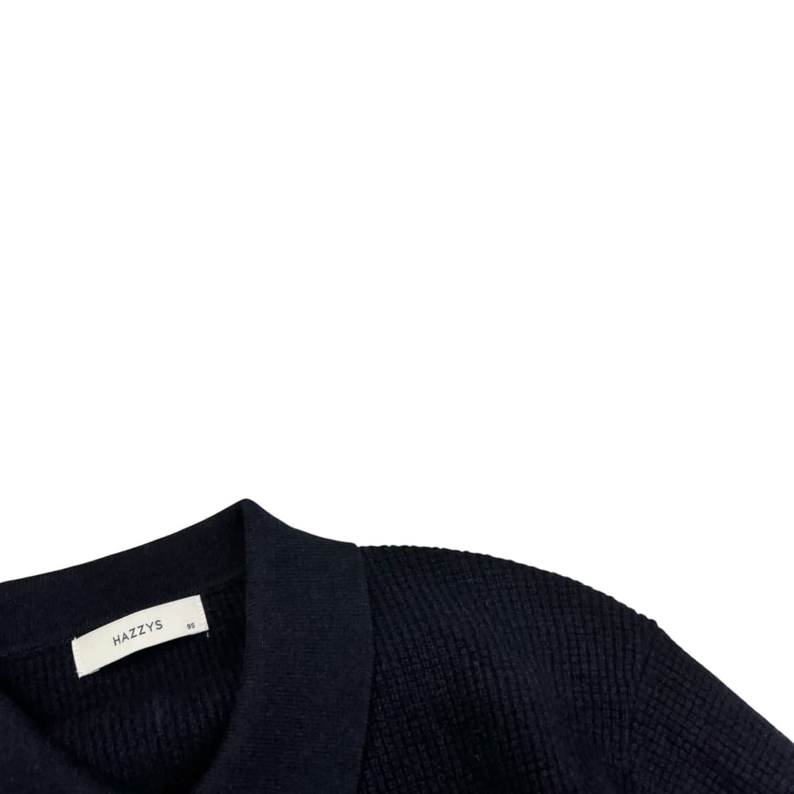 해지스 네이비 남성 솔리드 울 칼라 긴팔니트 상품이미지3