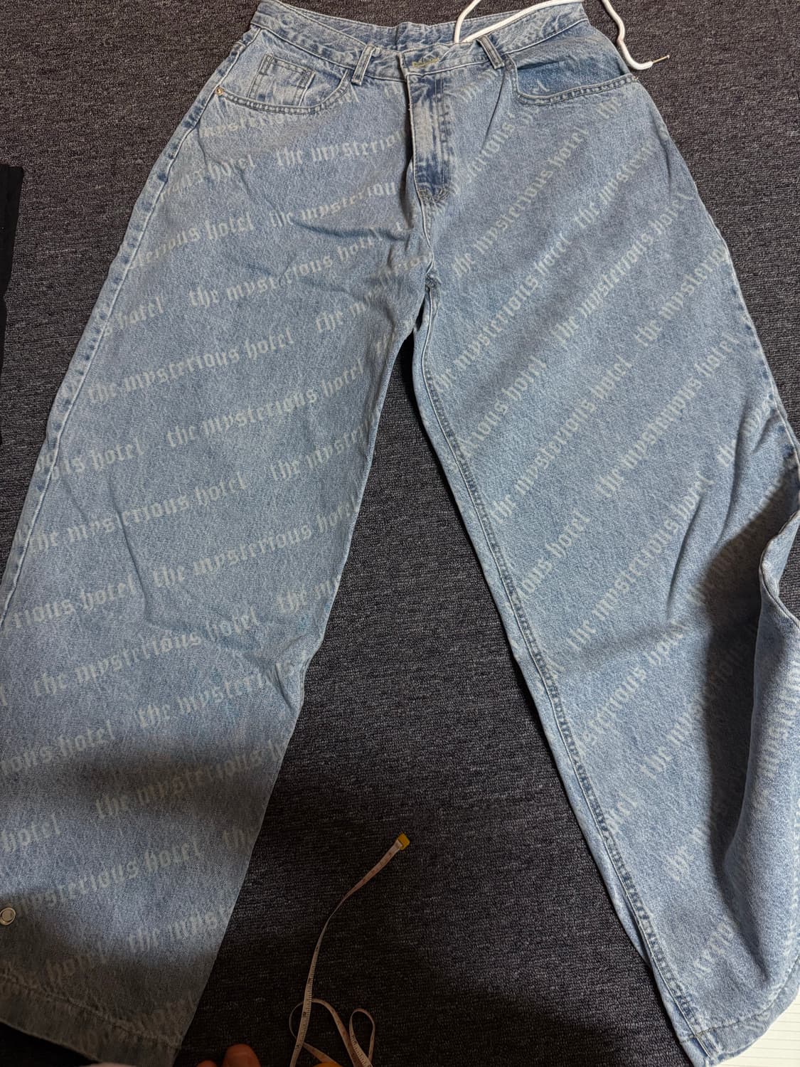 더미스테리어스호텔 로고 레터링 데님 팬츠 상품이미지3