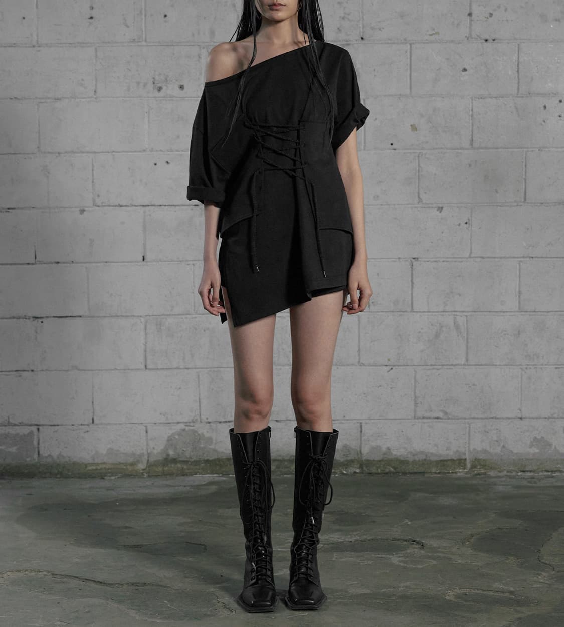 보헤미안서울 보헴서 UNBALANCED CORSET OVERSIZED T 상품이미지1