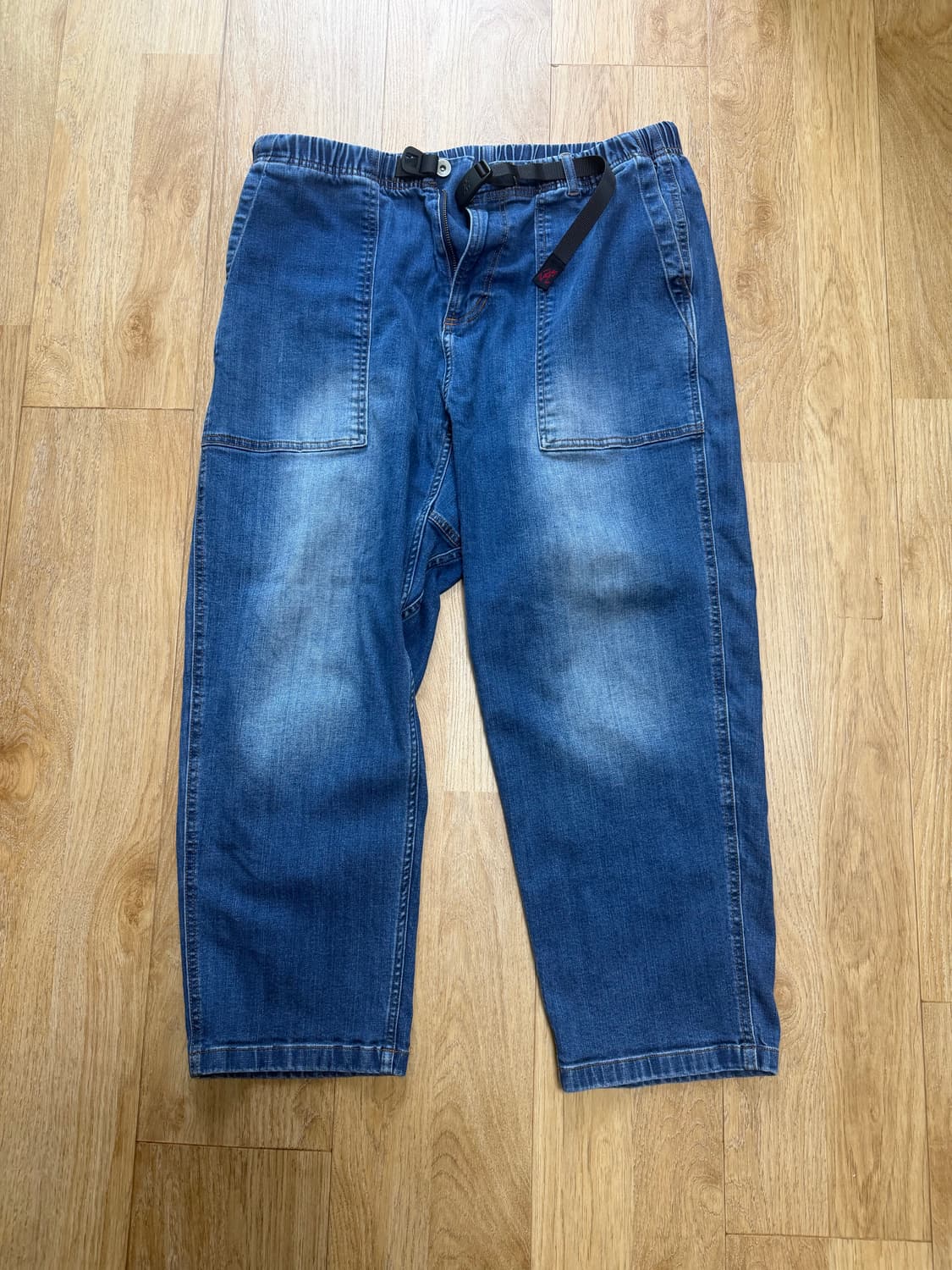 그라미치 루즈 테이퍼드 스트레치 데님 팬츠 dark used XL 상품이미지1