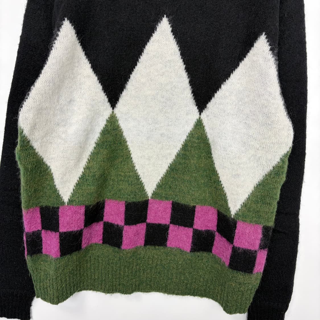 스투시 다이아몬드 체크 모헤어 니트 티셔츠 상품이미지5