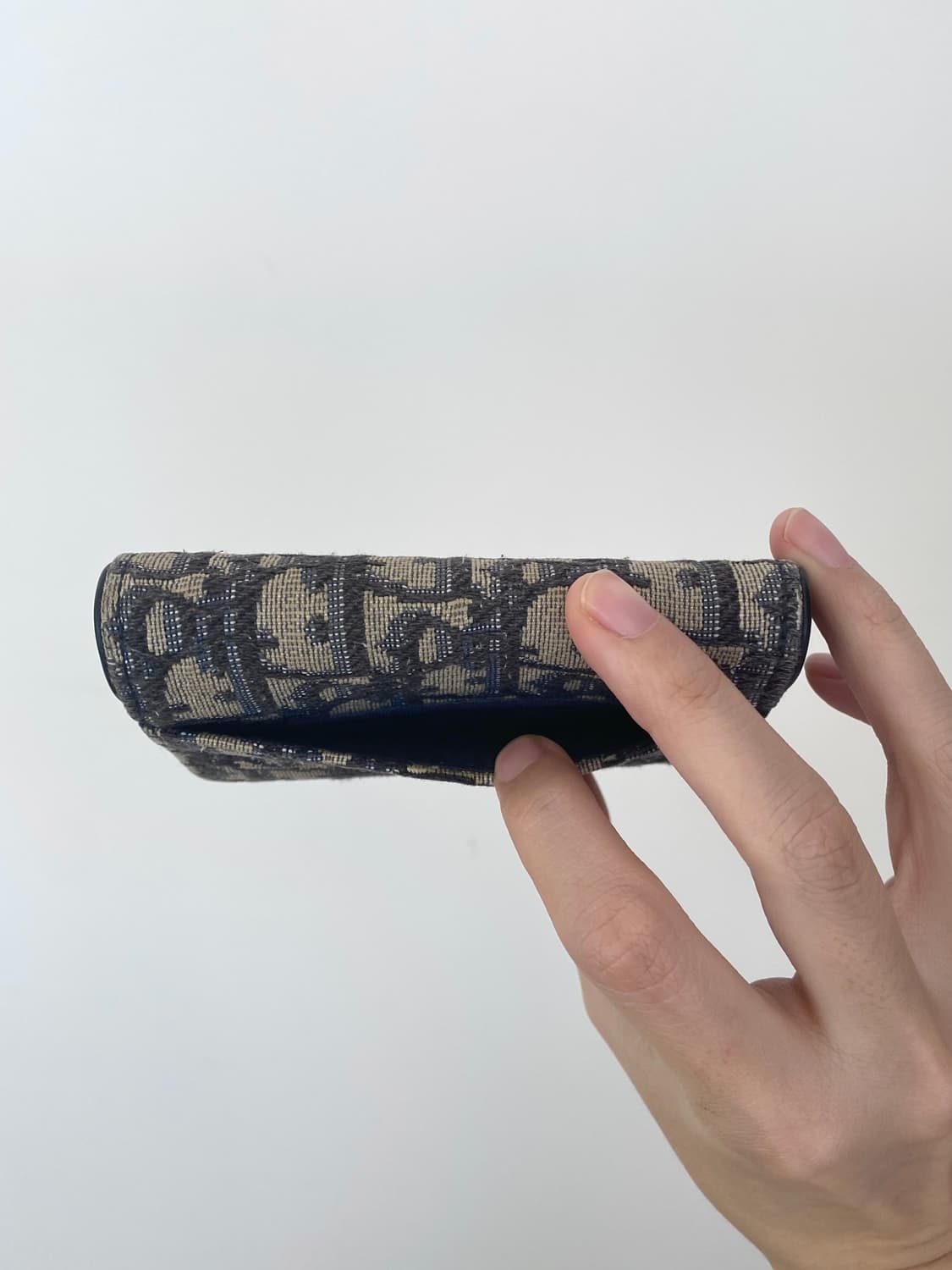 디올 새들 블룸 카드 지갑 (블루 오블리크 자카드) 상품이미지9